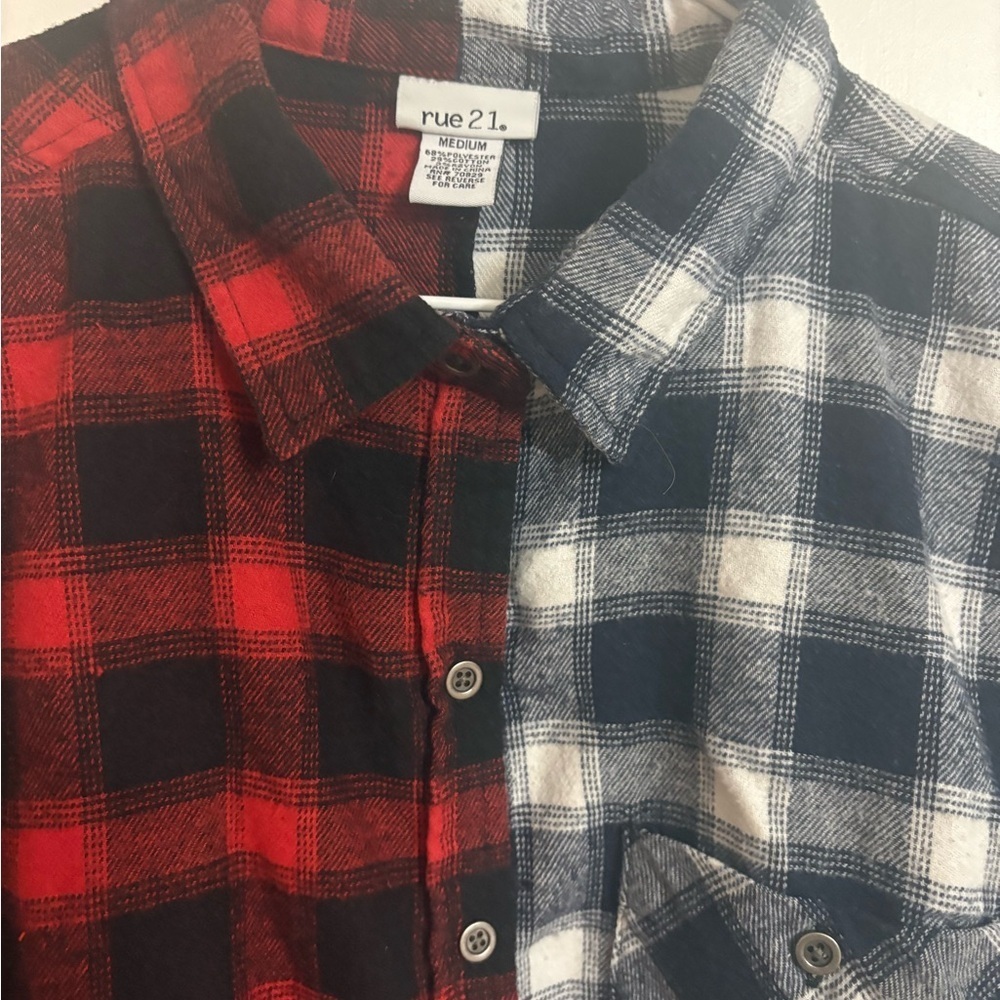 Rue21 Red and Black Plaid Shirt - Picture 2 of 5